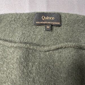 Quince Women’s 100% Mongolian Cashmere Boat Neck Sweater Medium Moss Green